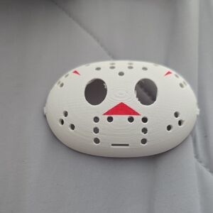 White Hockey Mask with Red Accents